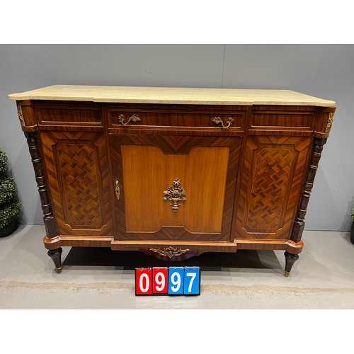 997 - French marble top credenza with ormolu mounts