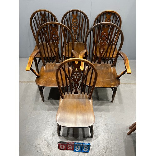 998 - 6 1970's wheel back chairs