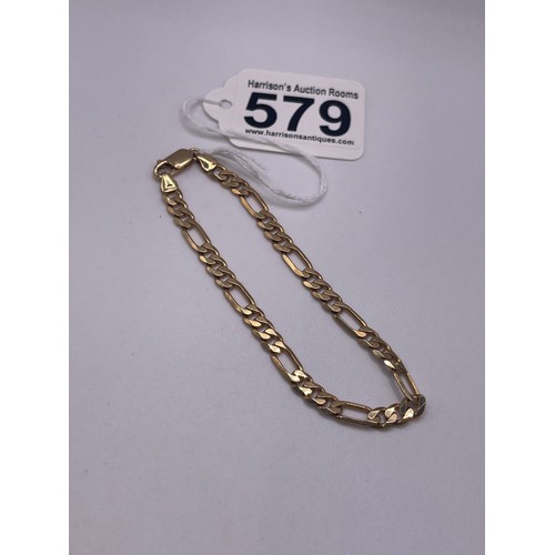 579 - 9ct Gold wrist chain 8.25