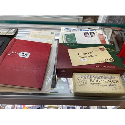 621 - Quantity stamp albums albums & first day covers post card albums