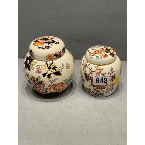 648 - 2 Masons ginger jars