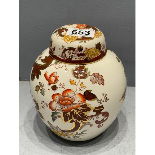 653 - Masons red Mandalay ginger jar