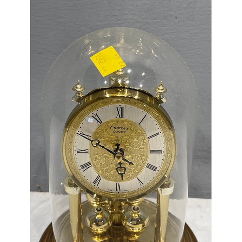 658 - Glass dome top anniversary clock