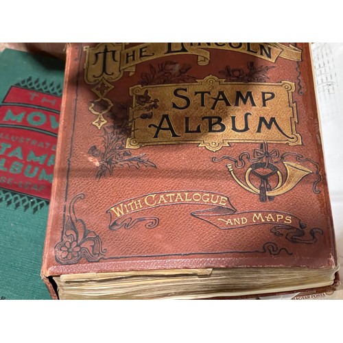 662 - Vintage leather suitcase + stamp albums