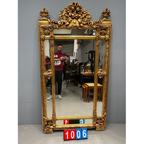 1006 - French gilt large mirror 1 m wide  1870 long