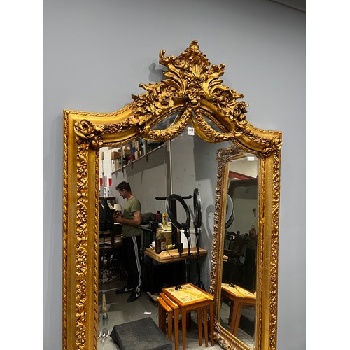 1007 - French console gilt mirror 1 m wide  7 ft tall