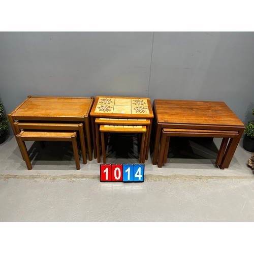 1014 - 3 Mid century teak nest tables