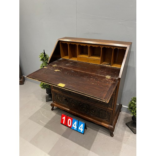 1044 - Victorian carved oak bureau