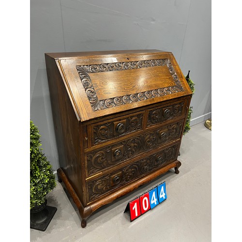 1044 - Victorian carved oak bureau