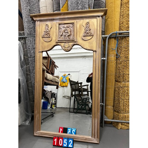 1052 - Large French gilt mirror 8ft high 3ft wide