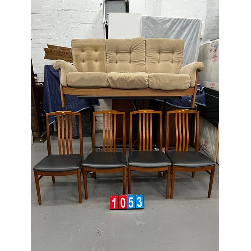 1053 - G-plan sofa + 4 teak chairs A/F