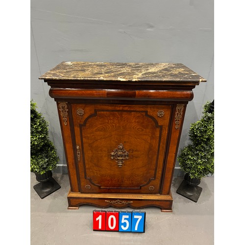 1057 - French marble top credenza/pier cabinet