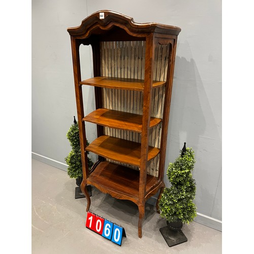 1060 - French walnut open display cabinet