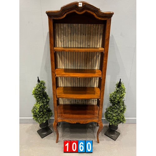 1060 - French walnut open display cabinet