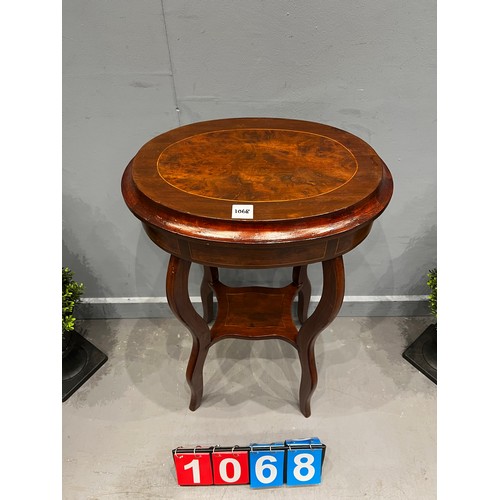 1068 - French inlaid walnut bedside table