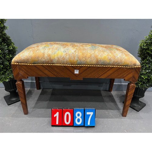 1087 - French walnut duet stool