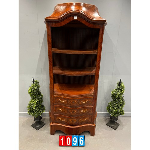 1096 - French open display cabinet with marquetry inlaid