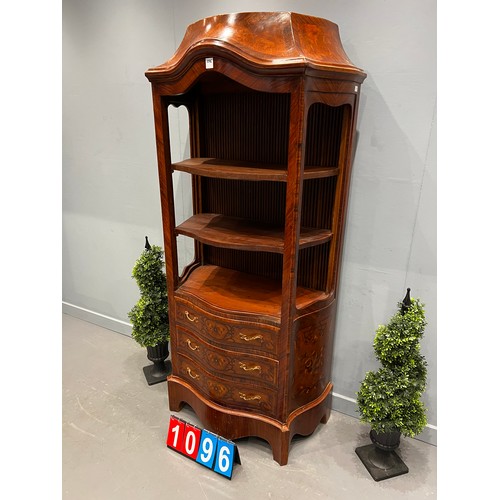 1096 - French open display cabinet with marquetry inlaid