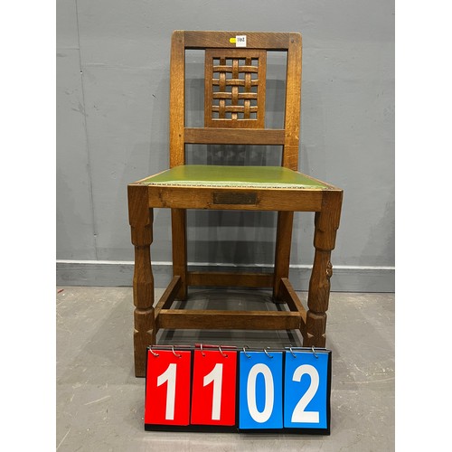 1102 - Mouse man Robert Thompson adazed oak chair