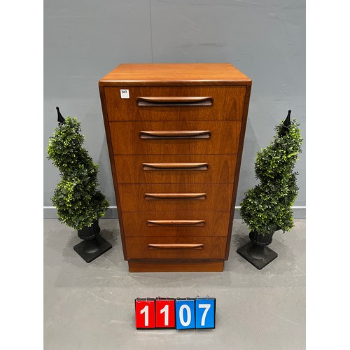 1107 - G-plan fresco teak tall boy/chest