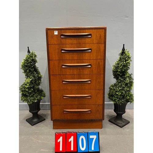 1107 - G-plan fresco teak tall boy/chest