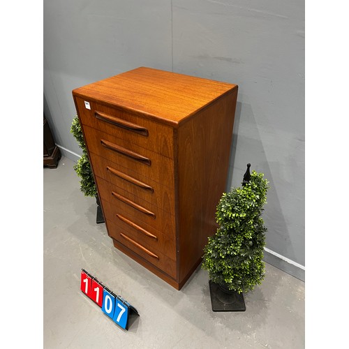 1107 - G-plan fresco teak tall boy/chest