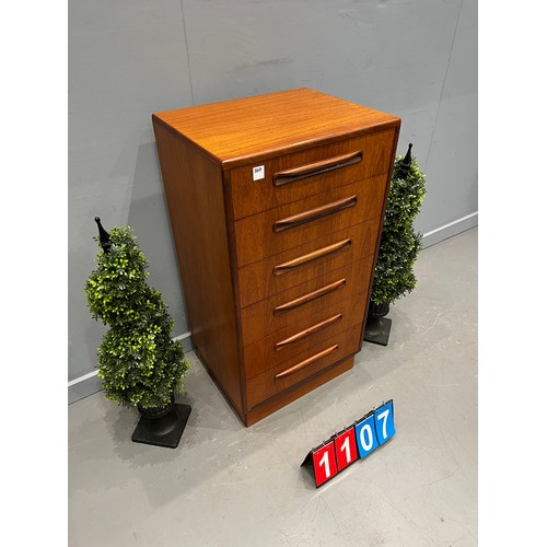 1107 - G-plan fresco teak tall boy/chest