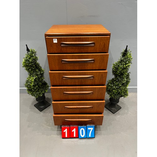 1107 - G-plan fresco teak tall boy/chest