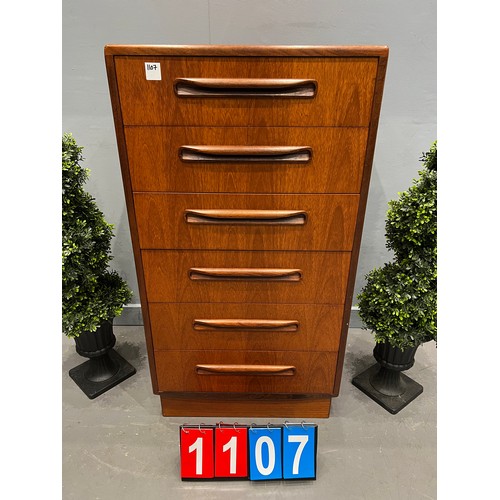 1107 - G-plan fresco teak tall boy/chest