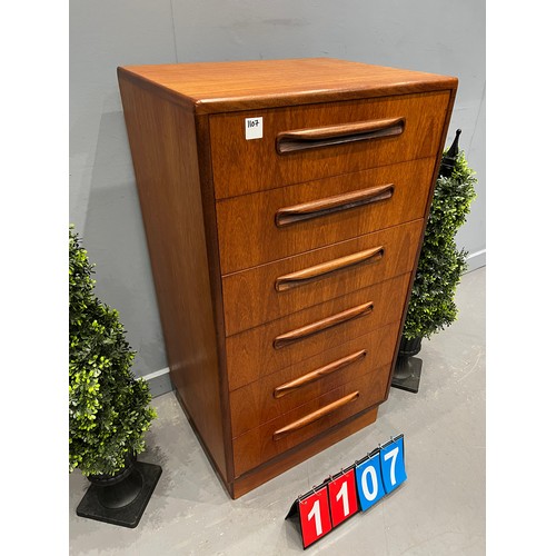 1107 - G-plan fresco teak tall boy/chest