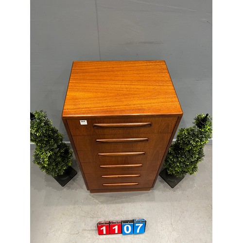 1107 - G-plan fresco teak tall boy/chest