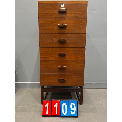 1109 - G-plan quadrille tall boy chest of drawers