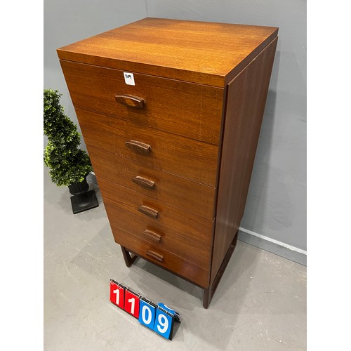 1109 - G-plan quadrille tall boy chest of drawers