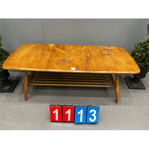 1113 - Ercol blonde pebble coffee table