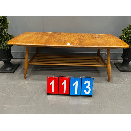 1113 - Ercol blonde pebble coffee table