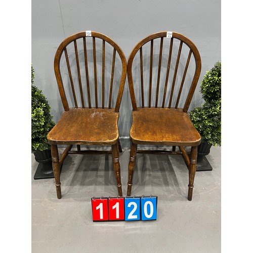 1120 - Pair of early 20th century kitchen chair