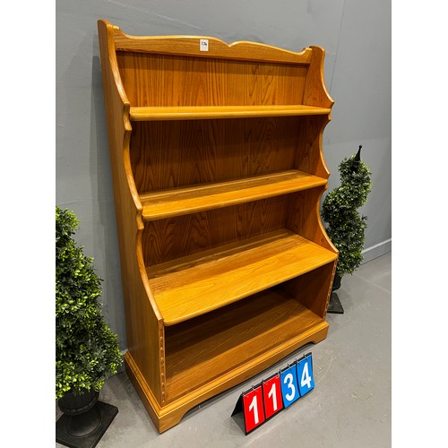 1134 - Ercol blonde waterfall bookcase