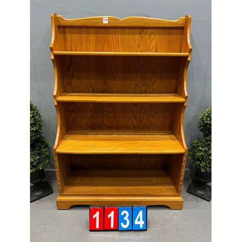 1134 - Ercol blonde waterfall bookcase