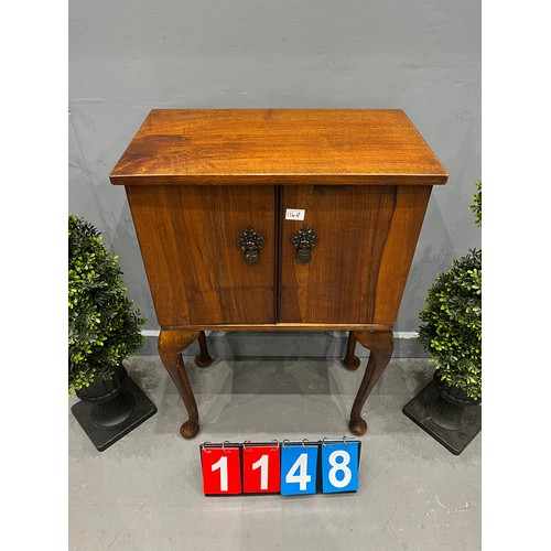 1148 - Antique cupboard on queen Anne legs