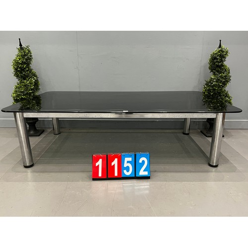 1152 - Mid century chrome & smoked glass coffee table