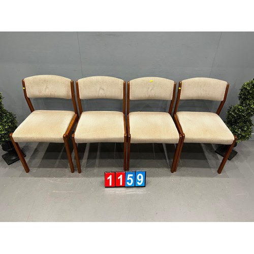 1159 - Set of 4 teak mid century chairs McIntosh??