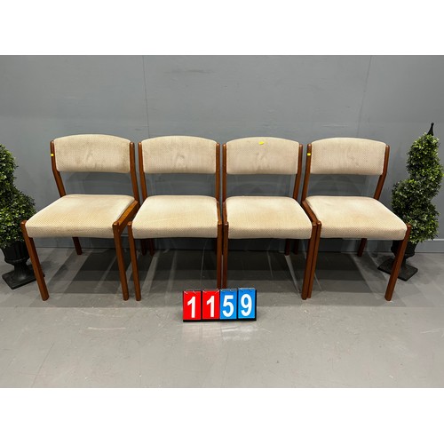 1159 - Set of 4 teak mid century chairs McIntosh??