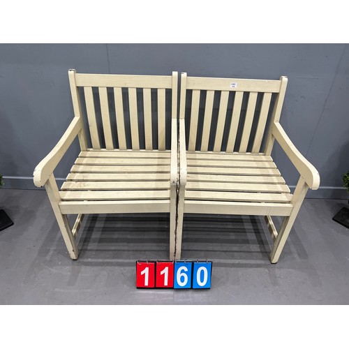 1160 - Garden bench love seat A/F