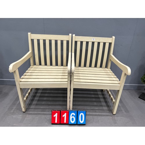 1160 - Garden bench love seat A/F