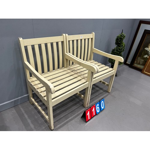 1160 - Garden bench love seat A/F