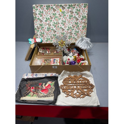 5 - Large box vintage Christmas decorations