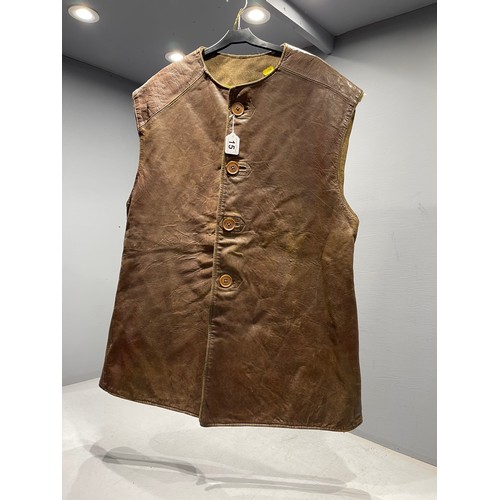 15 - Soft brown leather RAF/army jerkin