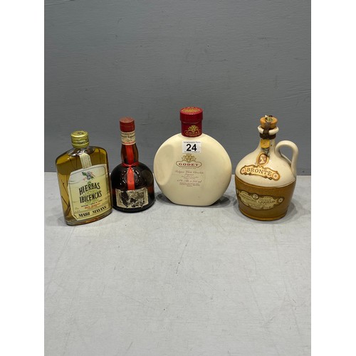 24 - 4 Assorted bottles liqueur