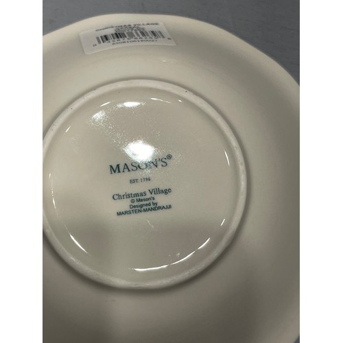 80 - 13 Masons pudding/cereal bowls Christmas village