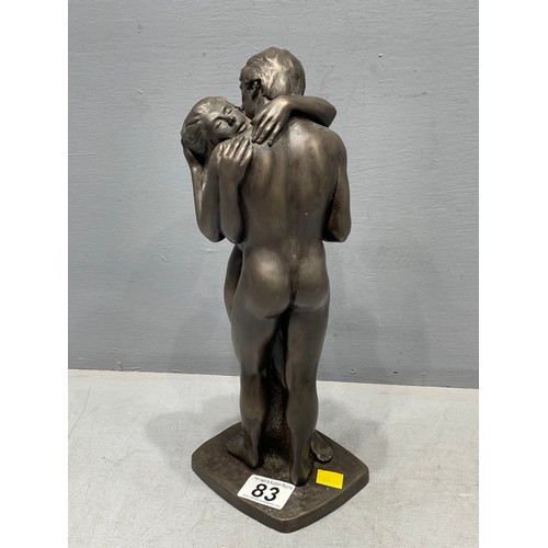 83 - Adam & Eve bronze figure signed rolan chadwick 1986